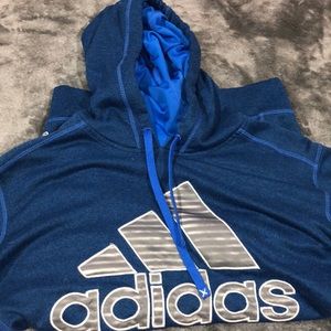 Blue and gray large adidas hoodie!